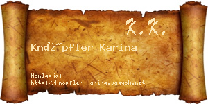 Knöpfler Karina névjegykártya